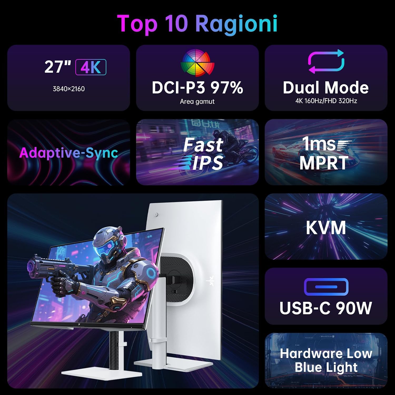 Detalle 2 de KTC Monitor Gaming 4K 27 Pollici