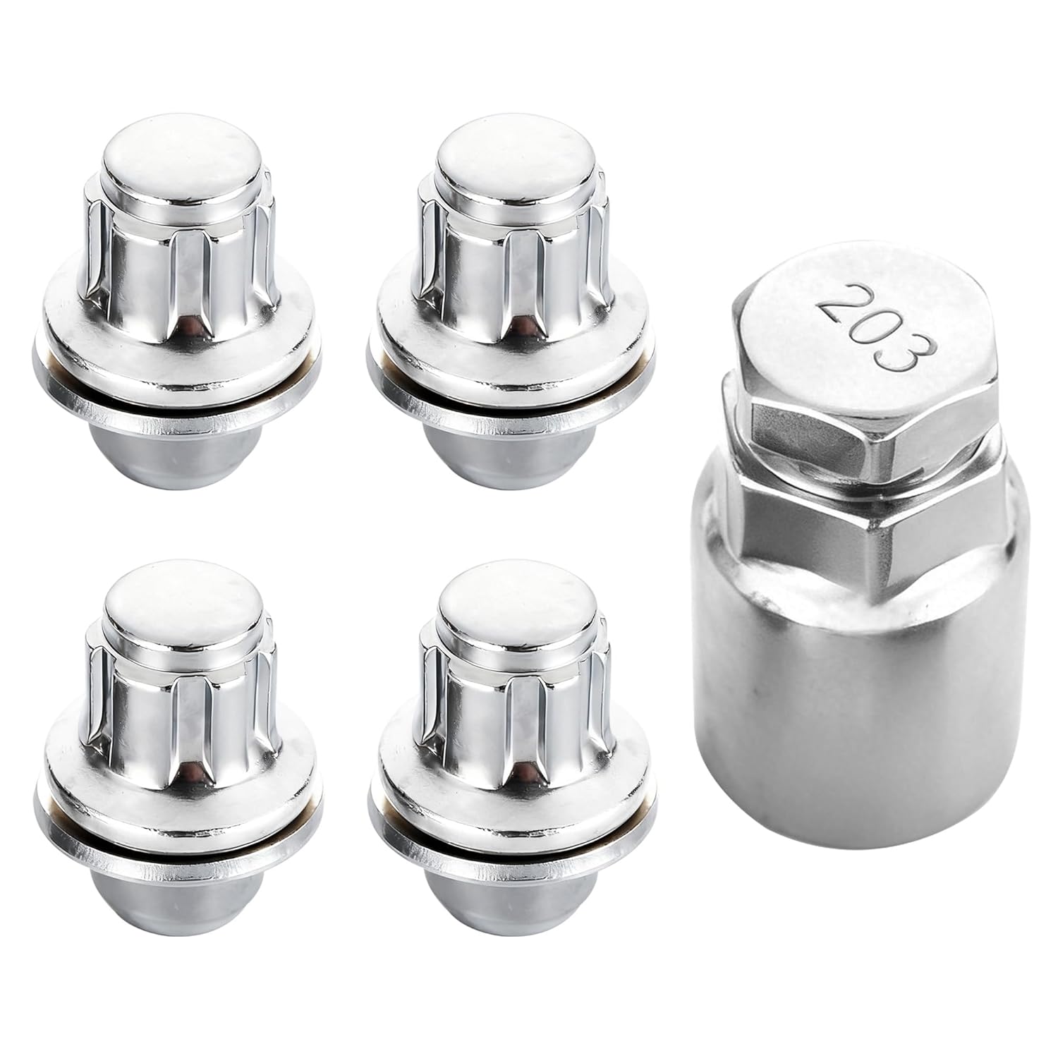 ERMWALR M12x1.5 Wheel Lug Nuts (5 Pcs) – For Toyota, Jaguar, Lexus, Mitsubishi with Mag Washer, Locking Style