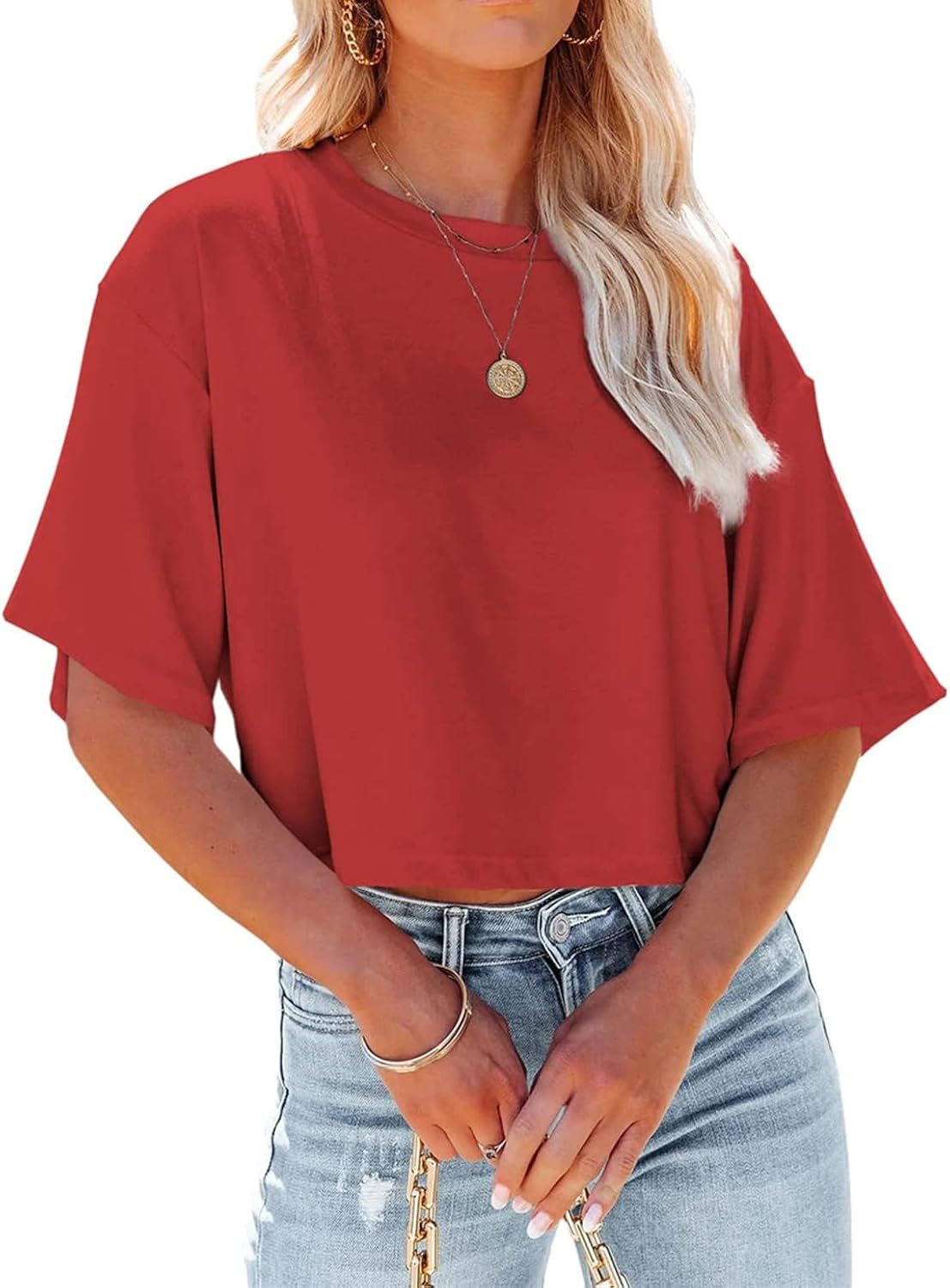 Thumbnail 4 de Suncife maglietta donna crop top da allenamento casual con manica a metà