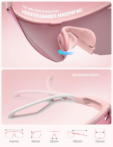 Detalle de Lamicall Schnelle Brille: Polarisierte Sportbrille aus TR-90, 24 g