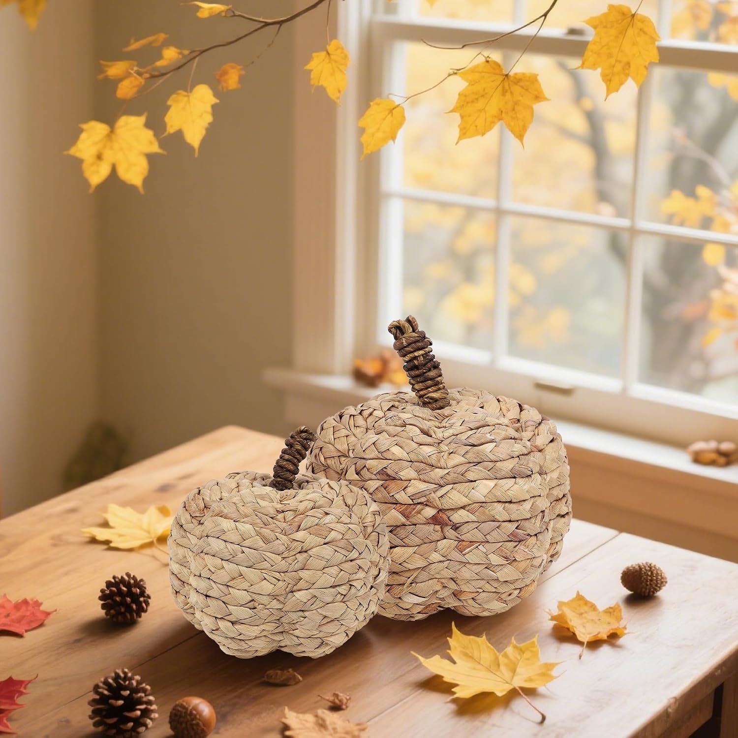 Thumbnail 4 de Winemana Woven Pumpkin Decor, Cattail