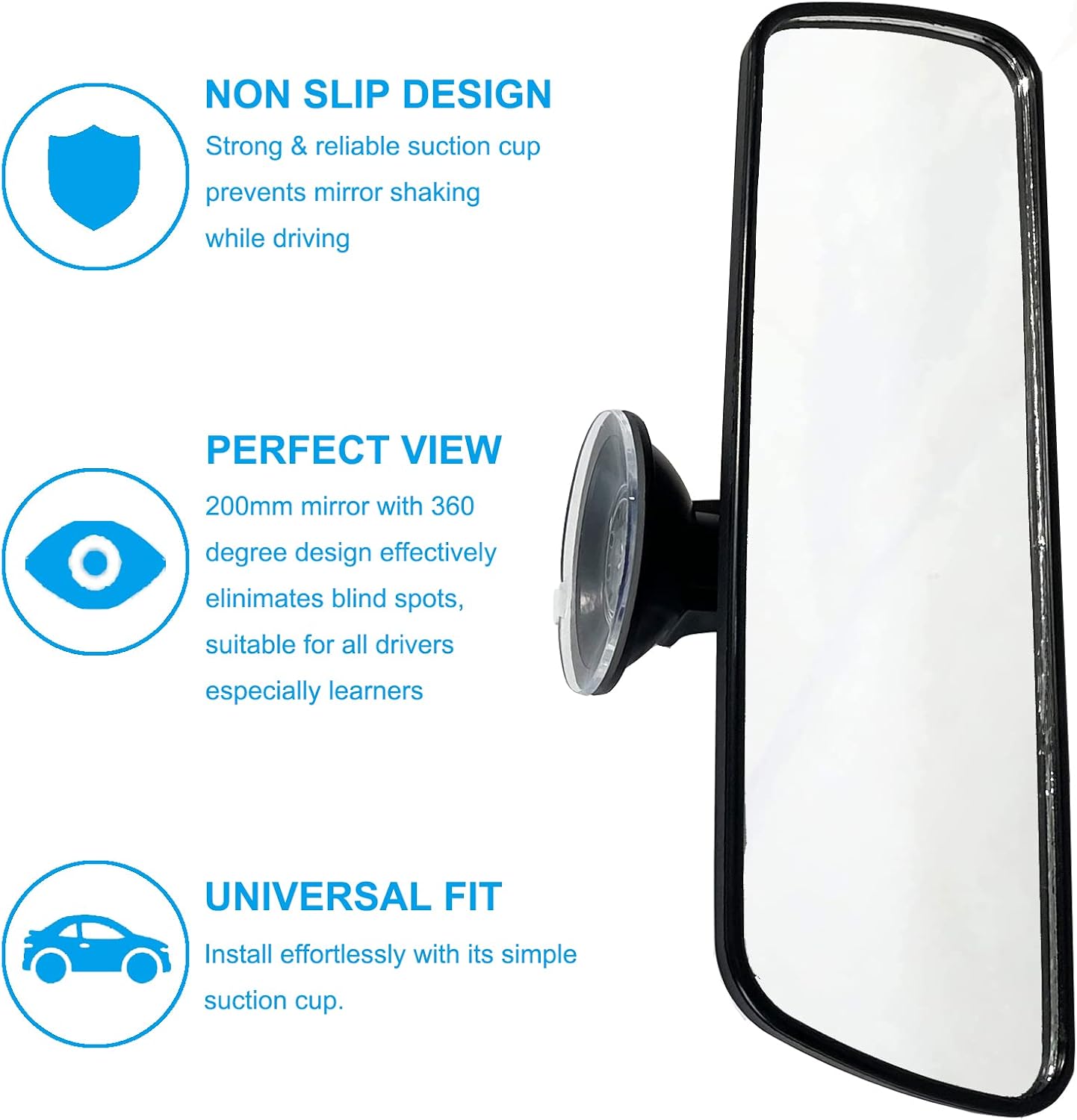Thumbnail 2 de Kitbest Rear View Mirror for Driving Test 200mm