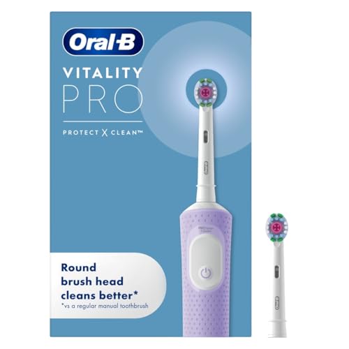 Imagen de Oral-B Vitality Pro Electric Toothbrush for Adults (Purple) – 1 Handle, 2 Heads, 3 Modes en OfertitasTOP