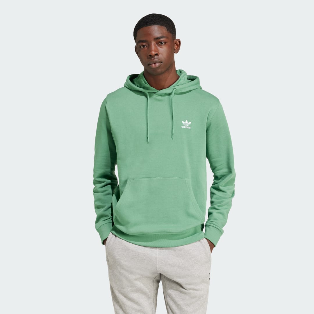 Detalle de Sudadera con capucha Trefoil Essentials de Adidas - Verde