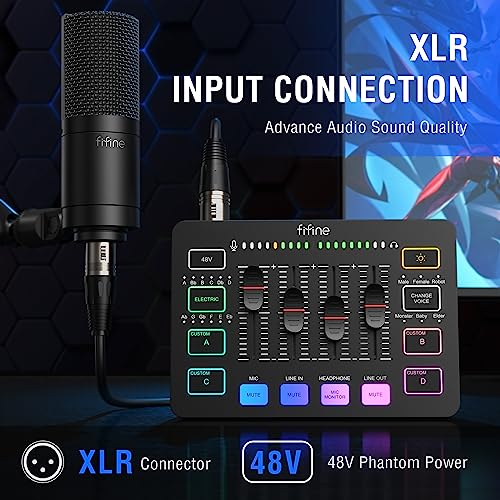 Detalle de FIFINE SC3 RGB Gaming Audio Mixer Interface