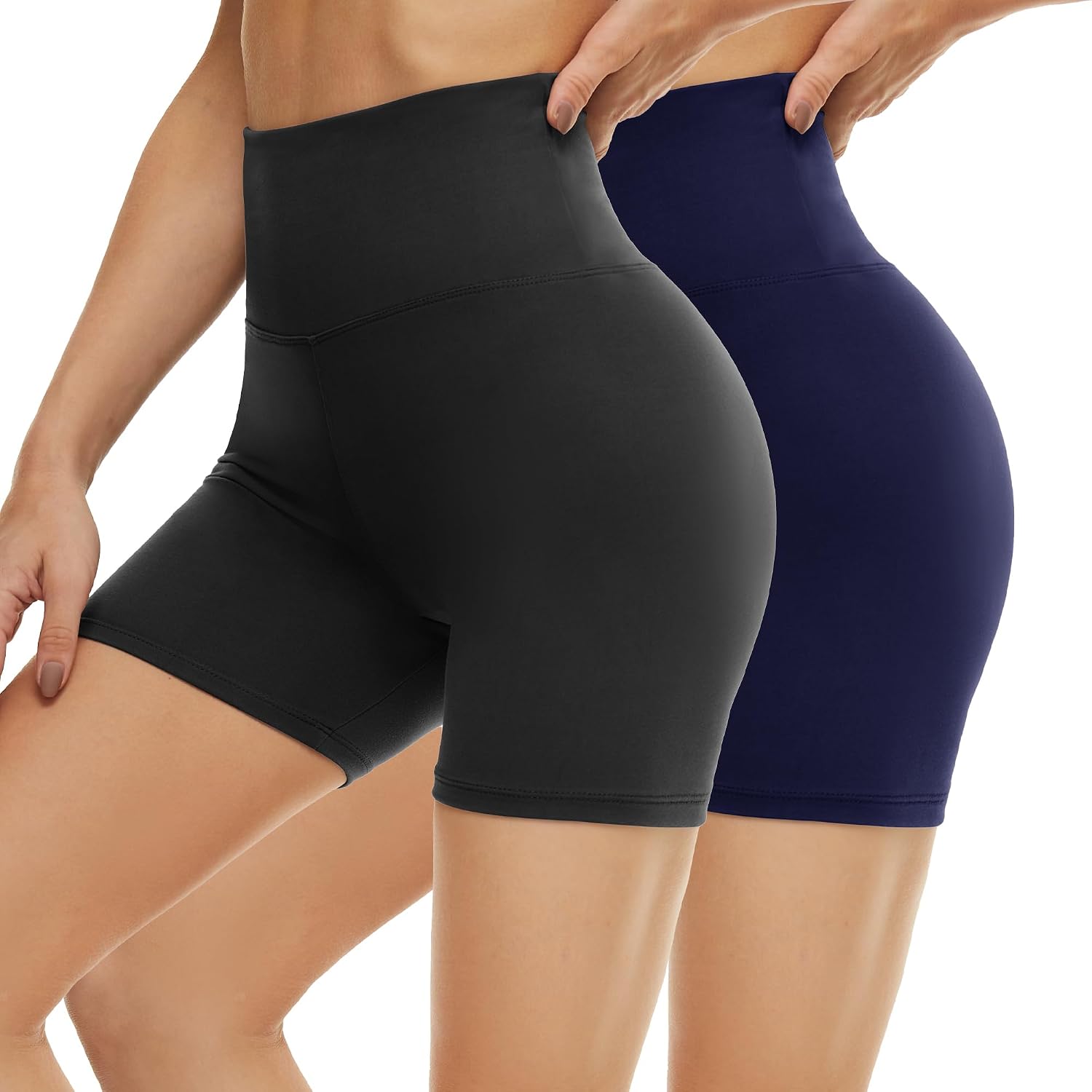 Thumbnail 6 de AMIYOYO Cycling Shorts Women 2 Pack: High Waisted Anti-Chafe Biker Shorts