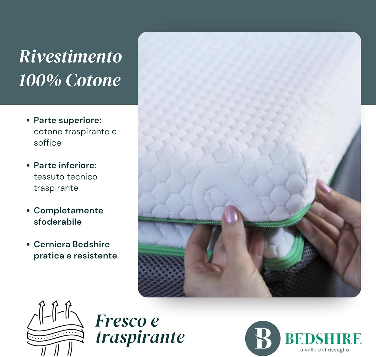Thumbnail 4 de Bedshire Topper Matrimoniale 160x190 – Memory Foam HD 6 cm, Made in Italy