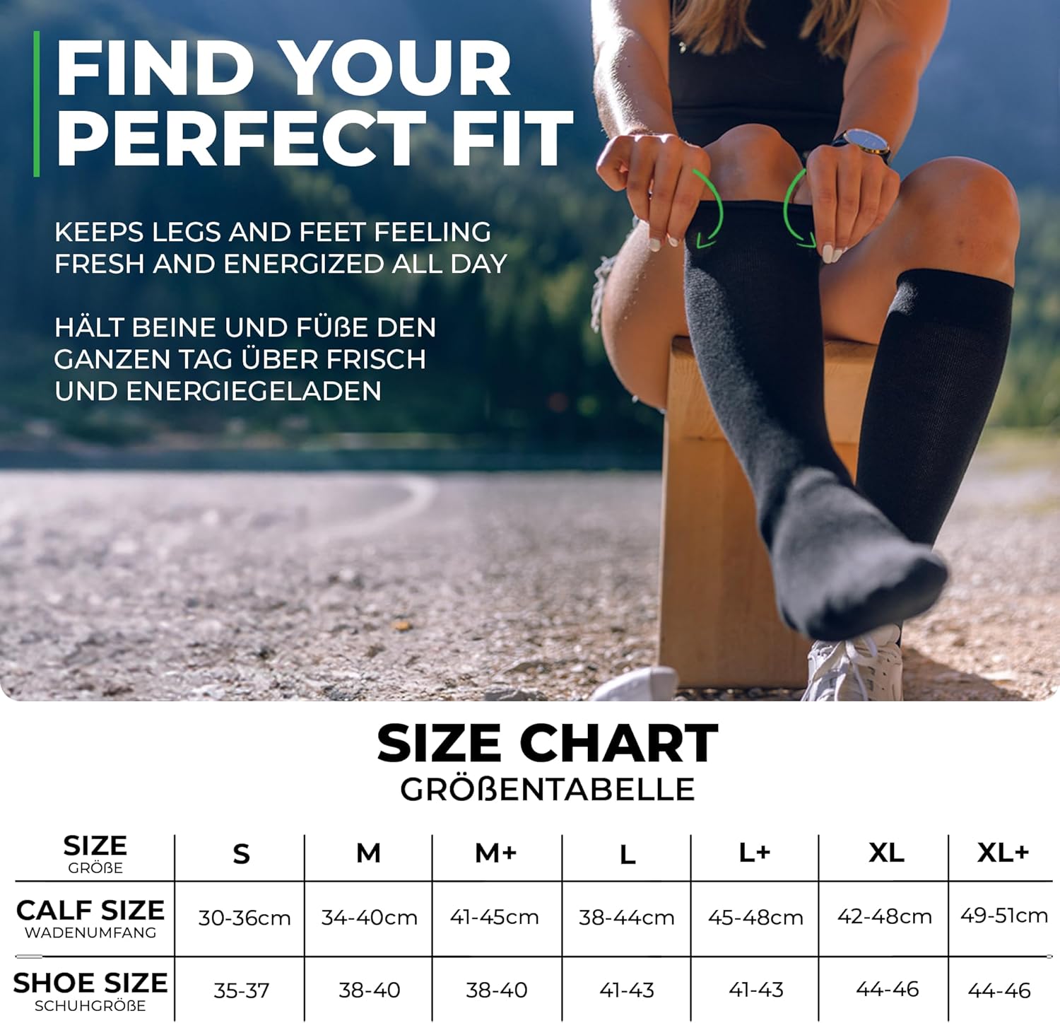 Thumbnail 2 de Medizinische Kompressionsstrümpfe mit Silberfäden (60% Bio-Baumwolle) – graduiert 15–20 mmHg