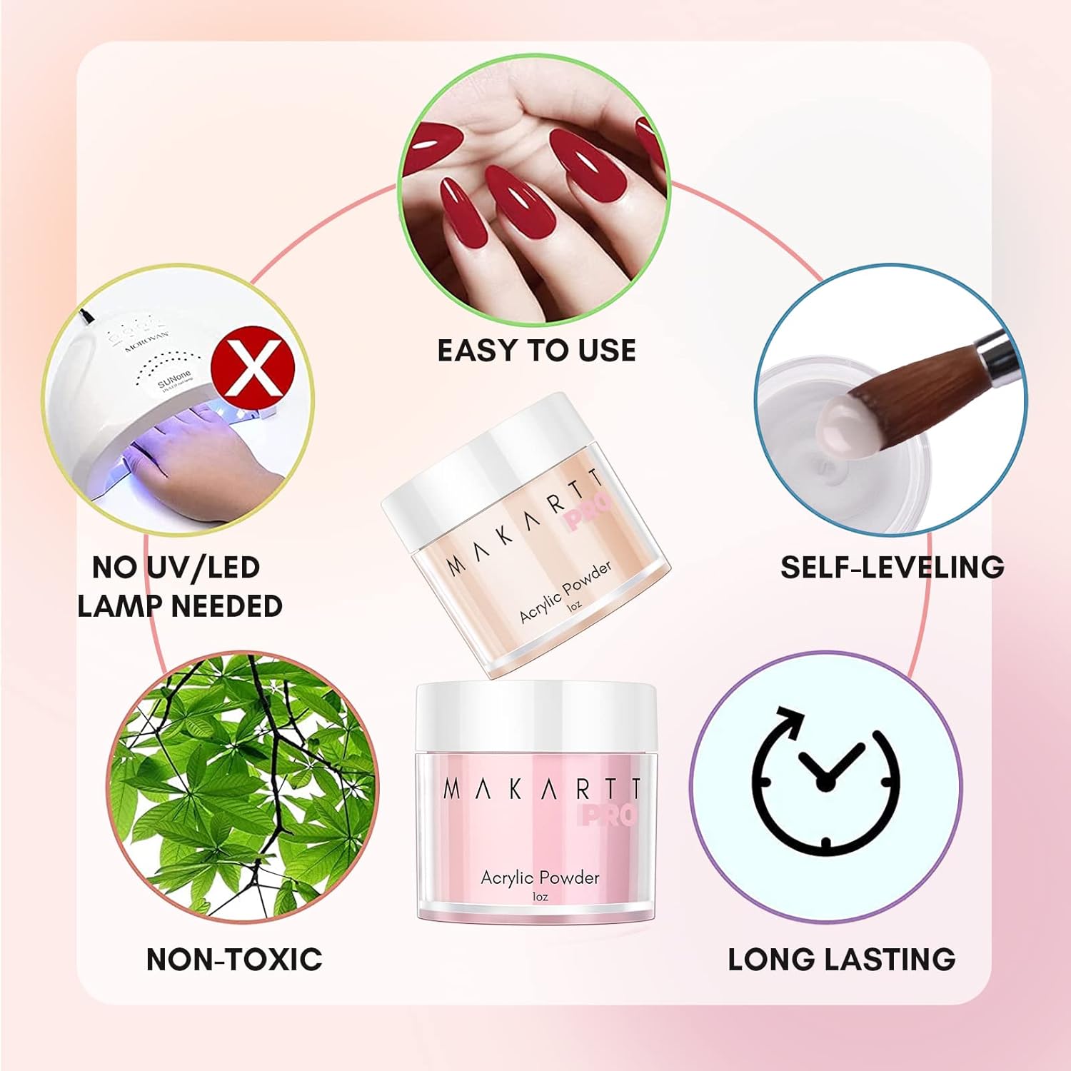Thumbnail 6 de Makartt Acrylpulver für Nägel – 56 g, Hell-Pink: Starterset für Anfänger und Profis