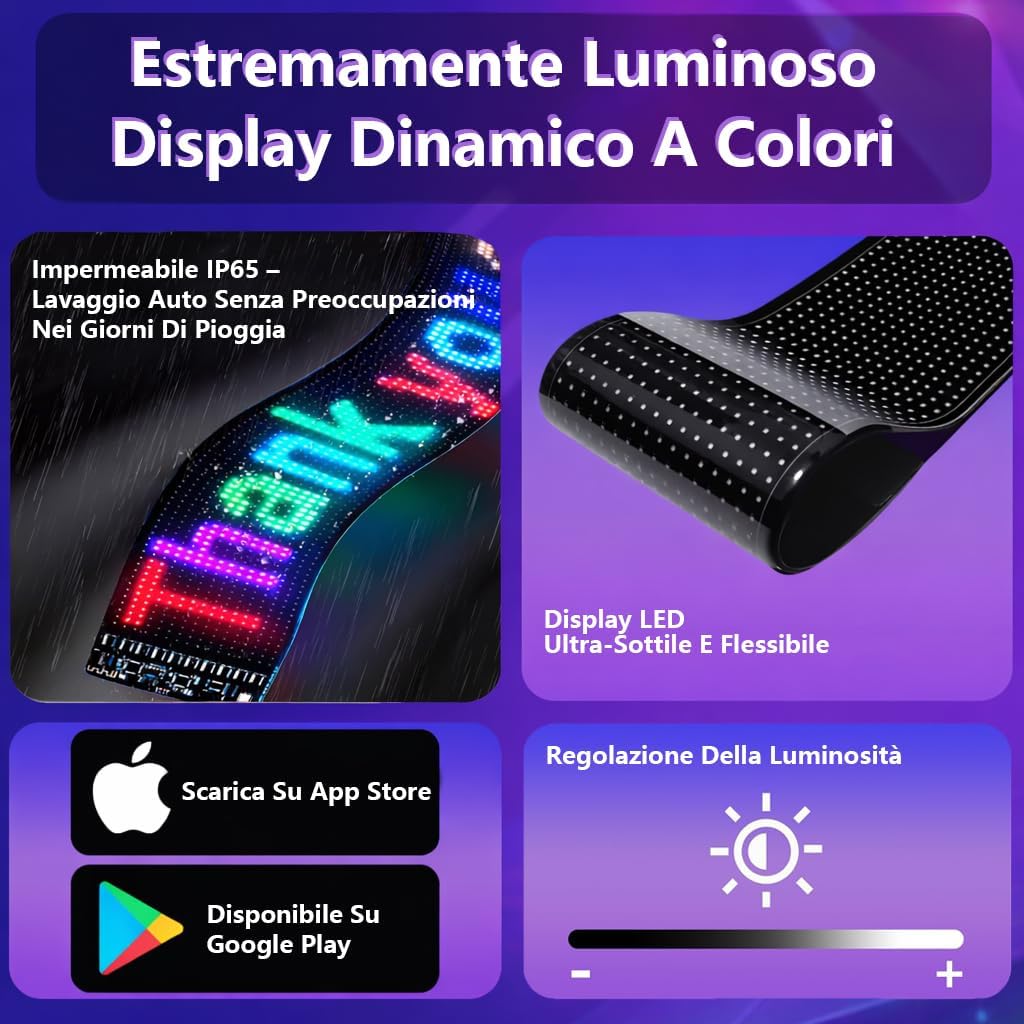 Thumbnail 6 de LED Auto Occhi “Devil Eyes” – Display LED programmabile USB per parabrezza/lunotto