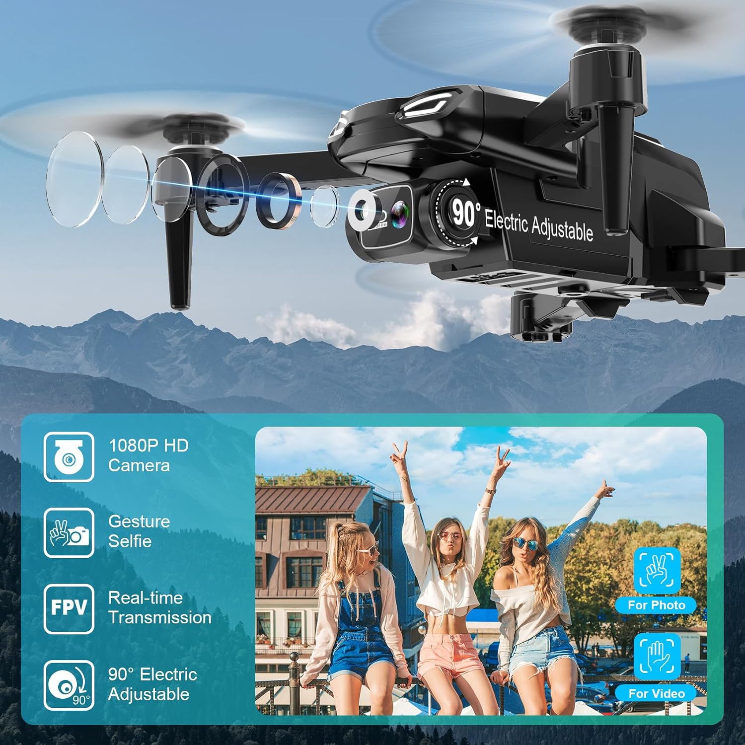 Detalle 2 de 1080P Foldable Drone for Beginners