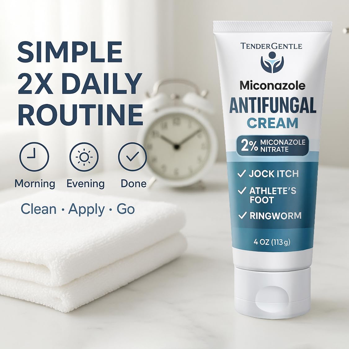 Detalle 2 de TenderGentle Miconazole Antifungal Cream, 2% Miconazole Nitrate, 4 oz