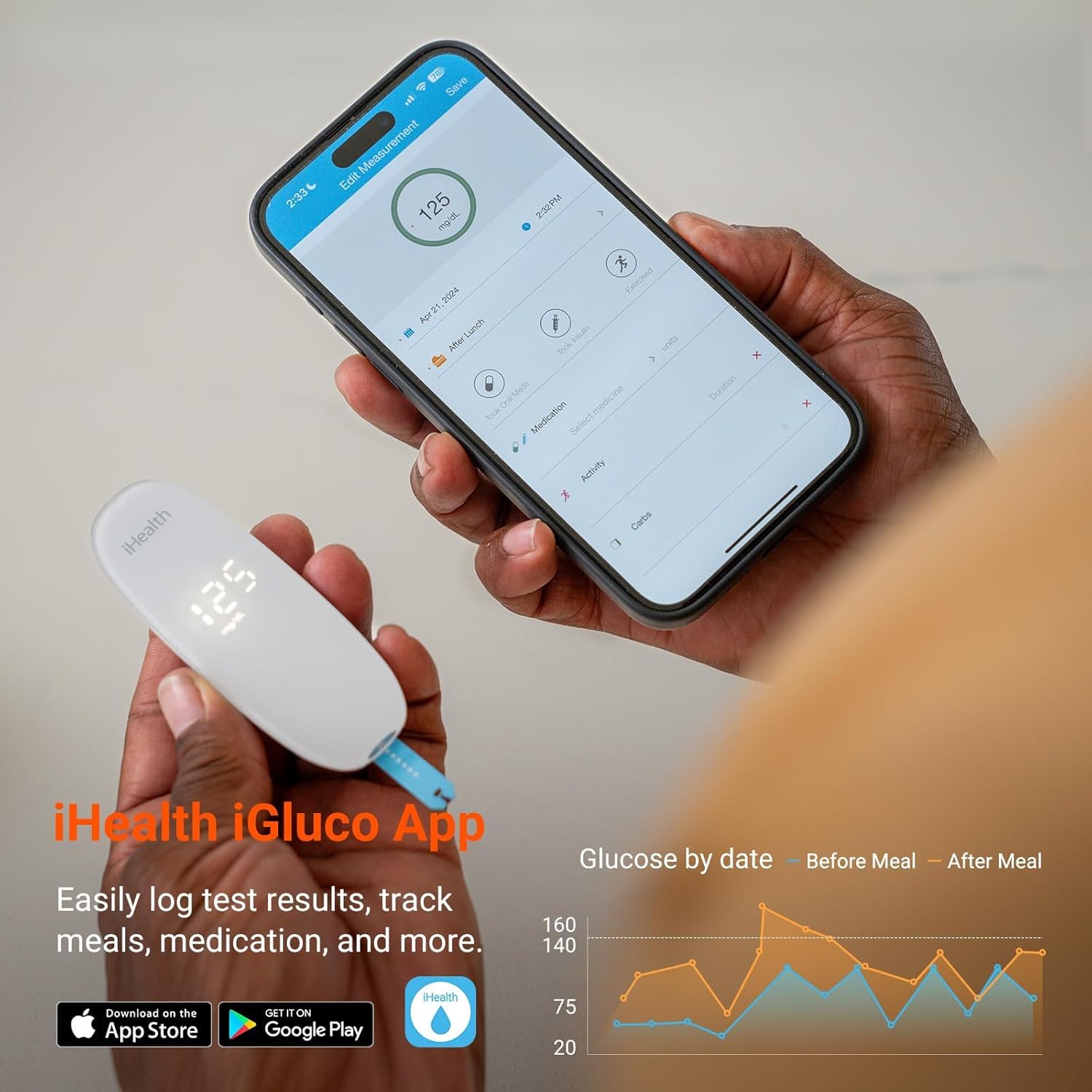 Detalle de iHealth Gluco+ Wireless Smart Blood Glucose Monitor Kit