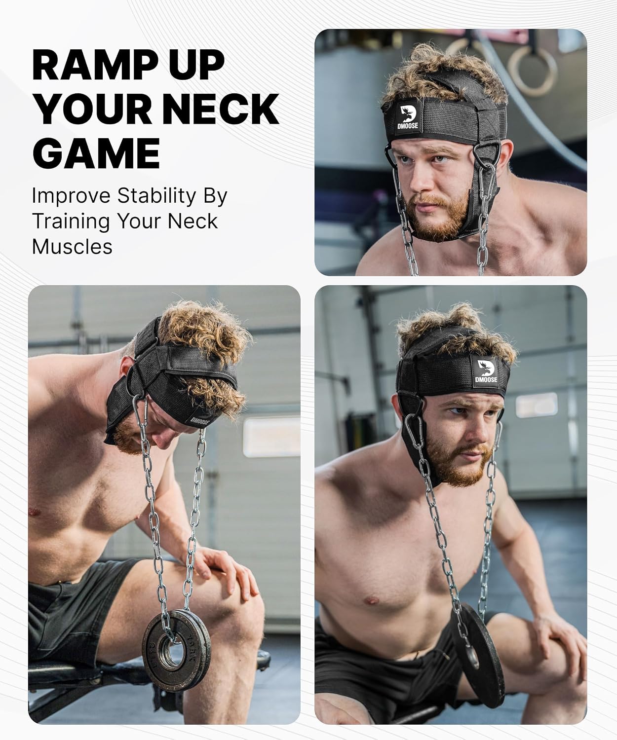 Detalle de DMoose Fitness Neck Harness with 30-Inch Steel Chain and 5mm Padding