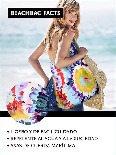 Thumbnail 3 de DonDon Bolso de playa grande impermeable con cremallera Aquarelle Life