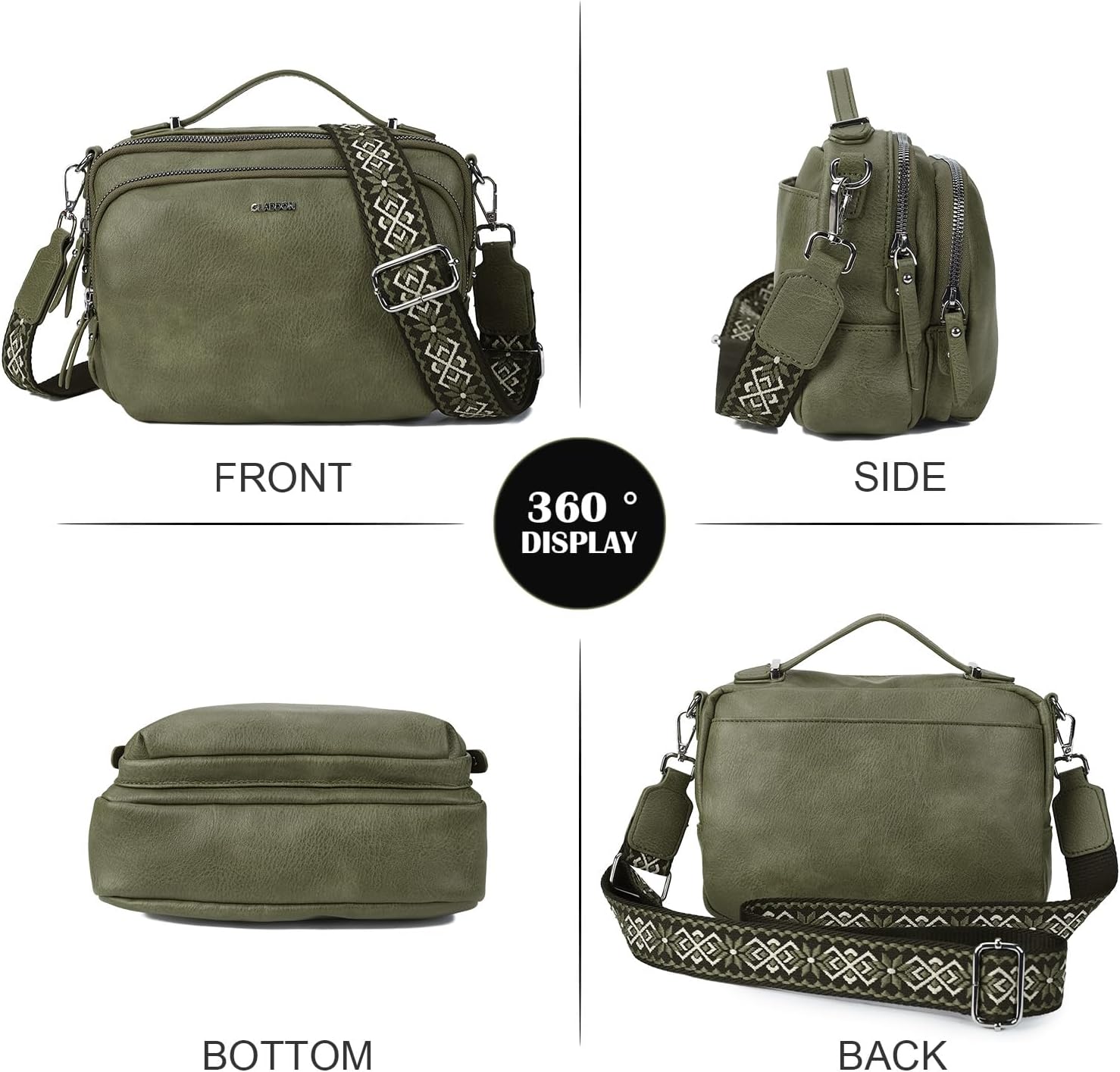 Thumbnail 2 de Gladdon Borsa Tracolla 3 Scomparti Jacquard