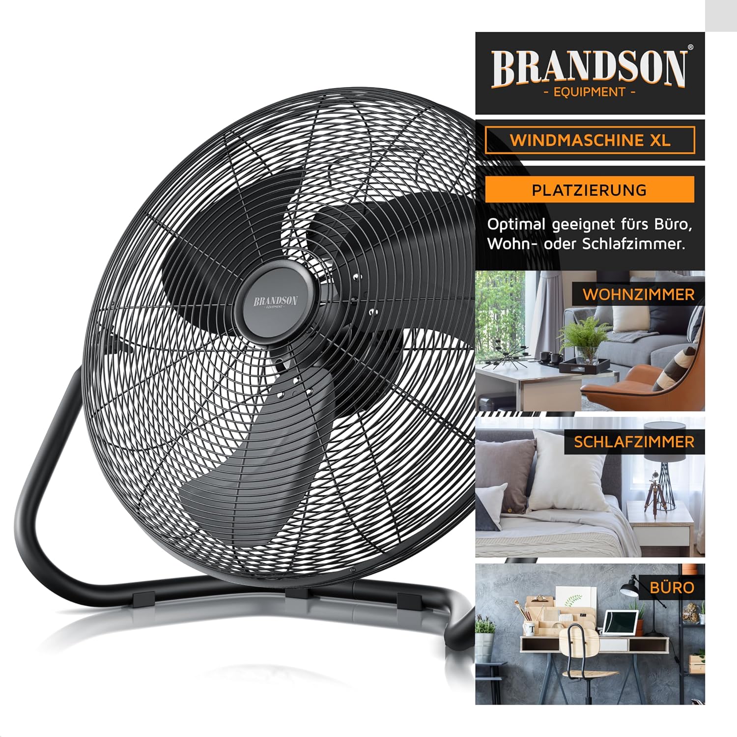 Thumbnail 4 de Brandson Windmaschine Retro Stil 200 W – Standventilator mit hohem Luftdurchsatz