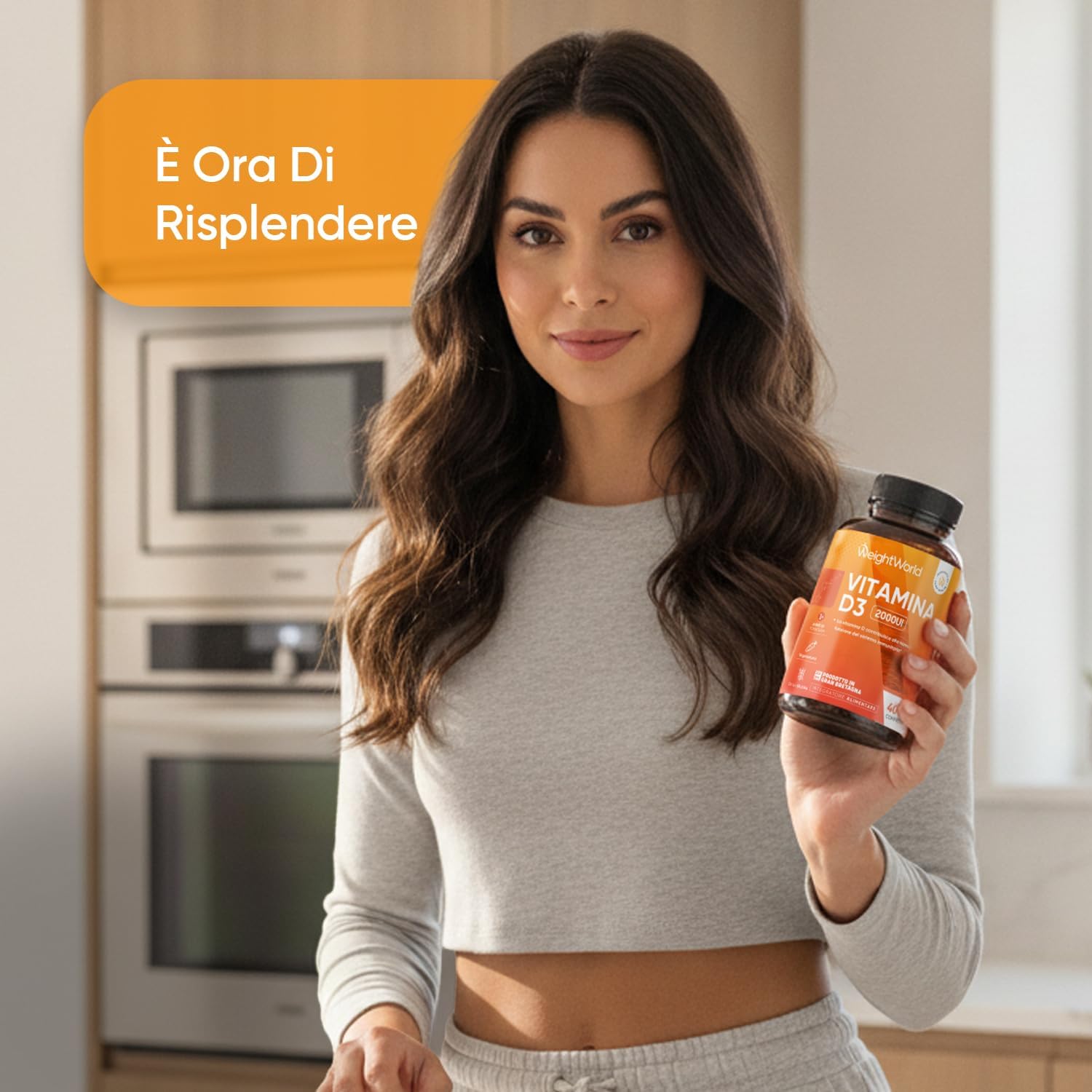 Detalle de WeightWorld Vitamina D3 2000 UI Colecalciferolo – Vegetariana, 400 Compresse