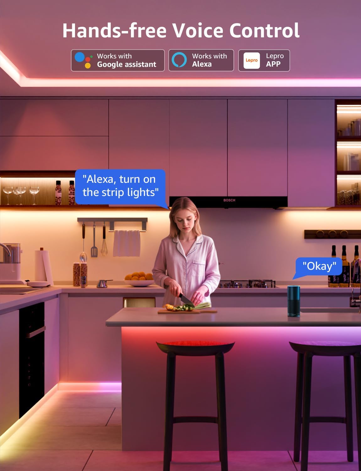 Thumbnail 2 de Lepro S2 AI Smart LED Strip Light 5M RGBW+IC: AI lighting designer with voice control