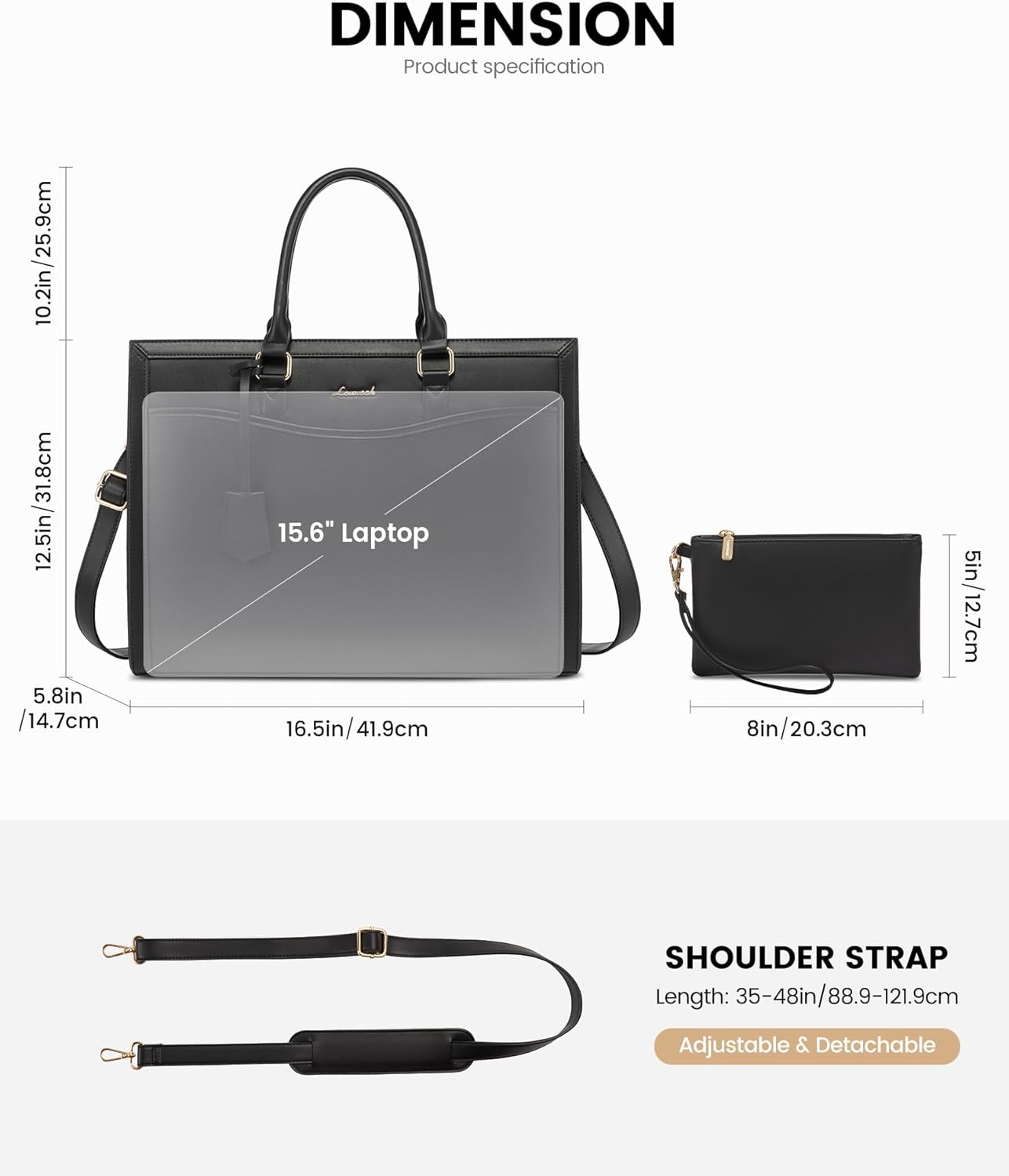 Detalle 2 de LOVEVOOK Laptop Bag 15.6 inch