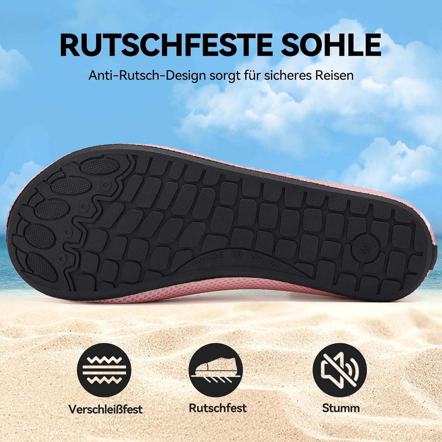 Detalle 2 de BARFULKER Badeschuhe Unisex – Schnelltrocknende Aquaschuhe mit rutschfester Sohle