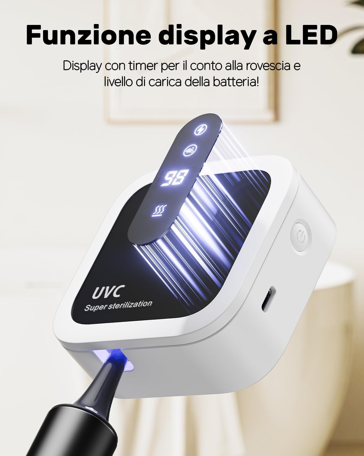 Thumbnail 4 de Dosevita Sterilizzatore per Spazzolini da Denti Doppia UV-C e UV-A con Supporto a Parete
