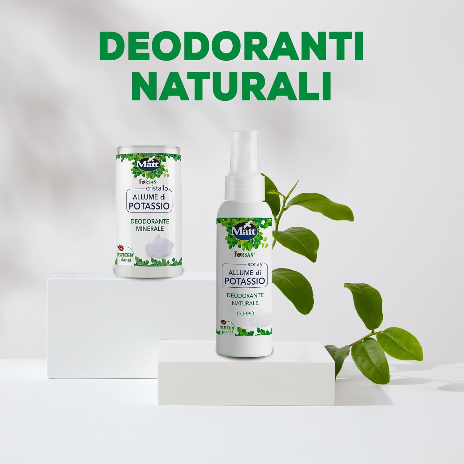 Detalle 1 de Matt Forsan Cristallo Allume di Potassio – Deodorante minerale naturale 120 g