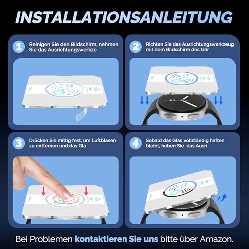 Detalle 2 de Misxi 5 Stück Schutzfolie 44mm für Samsung Galaxy Watch 9/8 – Hochtransparent, 9H Kor und passgenau