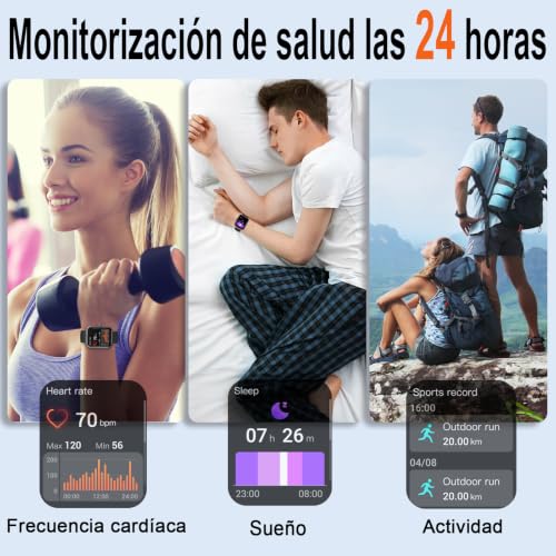 Detalle 2 de Matast 2026 Reloj Inteligente para Hombre y Mujer, 1.96'' con Llamadas Bluetooth, Notificaciones y 100+ Modos Deportivos