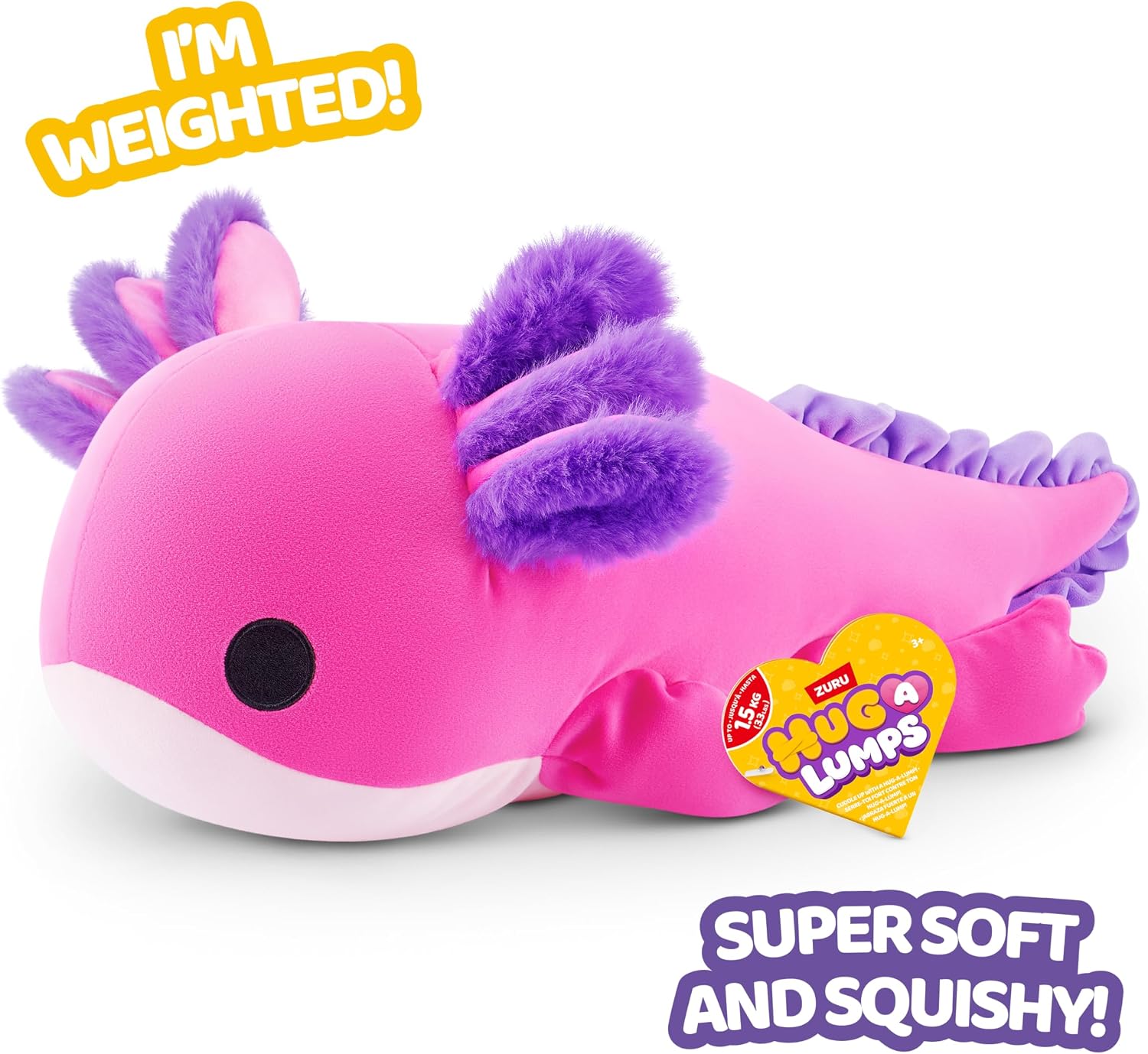 Detalle de Hug-A-Lumps Axolotl de Pâques (Moyen Ally) par ZURU – Peluche lestée printanière
