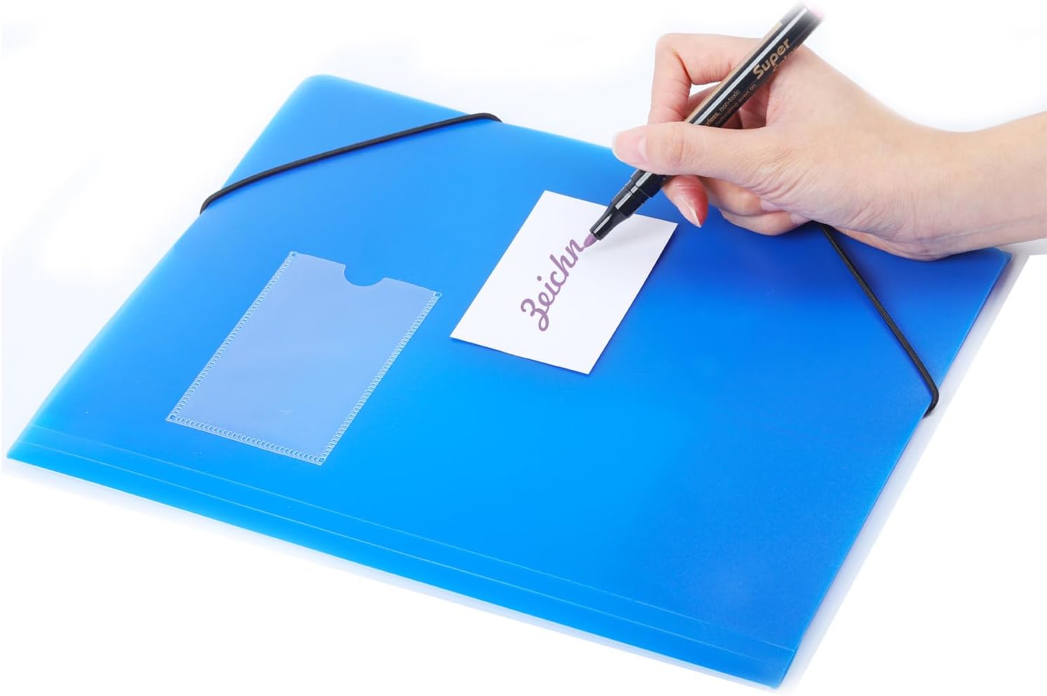 Thumbnail 5 de DoocliB Sammelmappe A4 3er Set – Eckspannermappe aus Kunststoff, Gummizug, Blau (3 Stück)