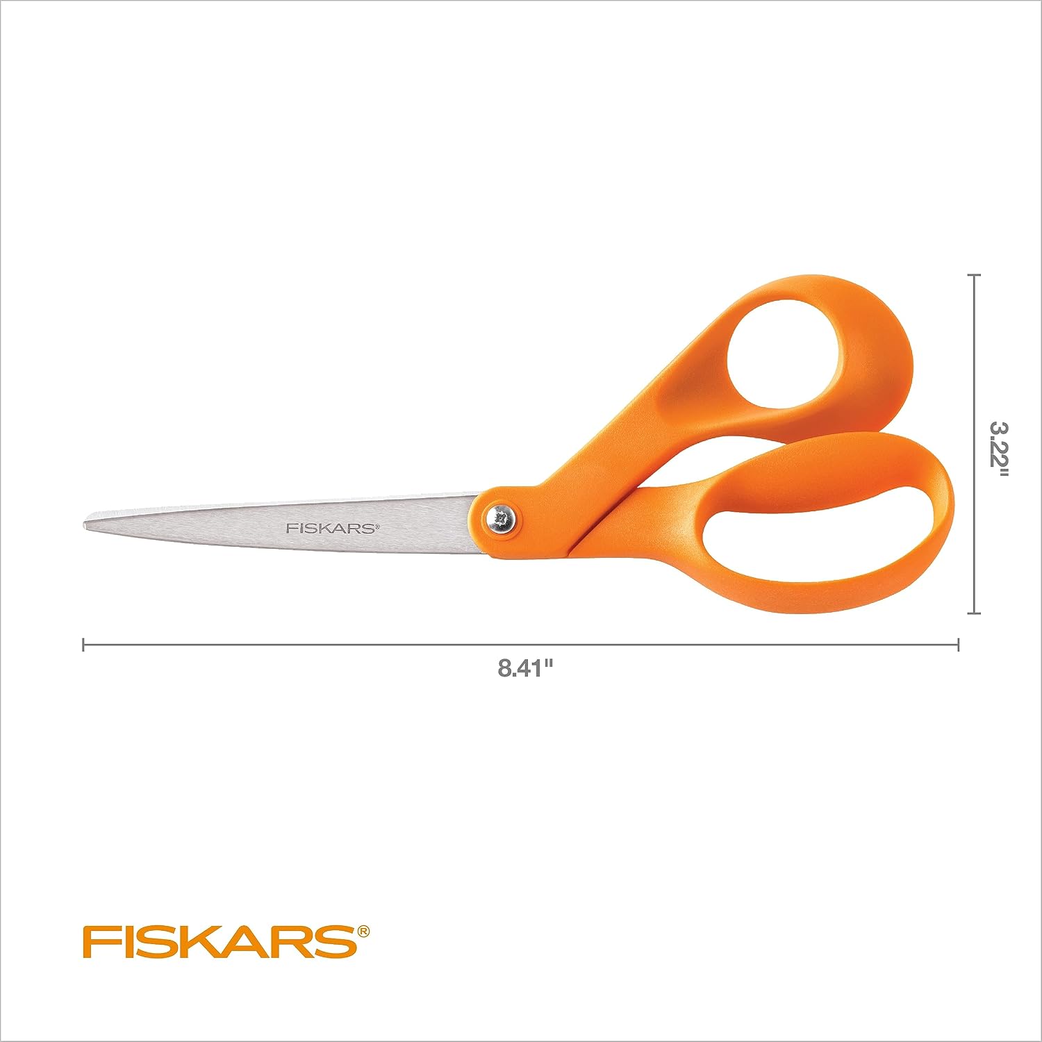 Detalle 2 de Fiskars 右利き用カーブ型多目的はさみ 8インチ、ステンレス鋼・オレンジハンドル