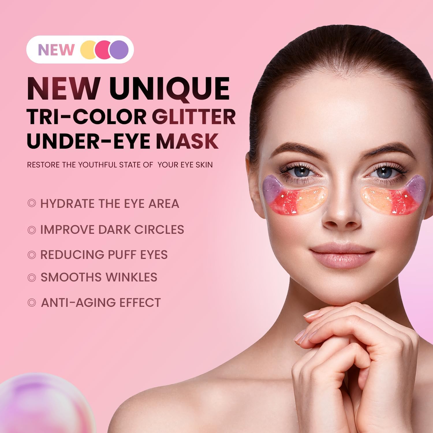 Thumbnail 1 de AILEORY Under Eye Patches (24 Pairs) Tri-Color Glitter Gel Patches for Dark Circles & Puffy Eyes