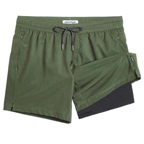 Detalle de maamgic Mens Swimming Shorts 2-in-1 Quick Dry with Compression Liner