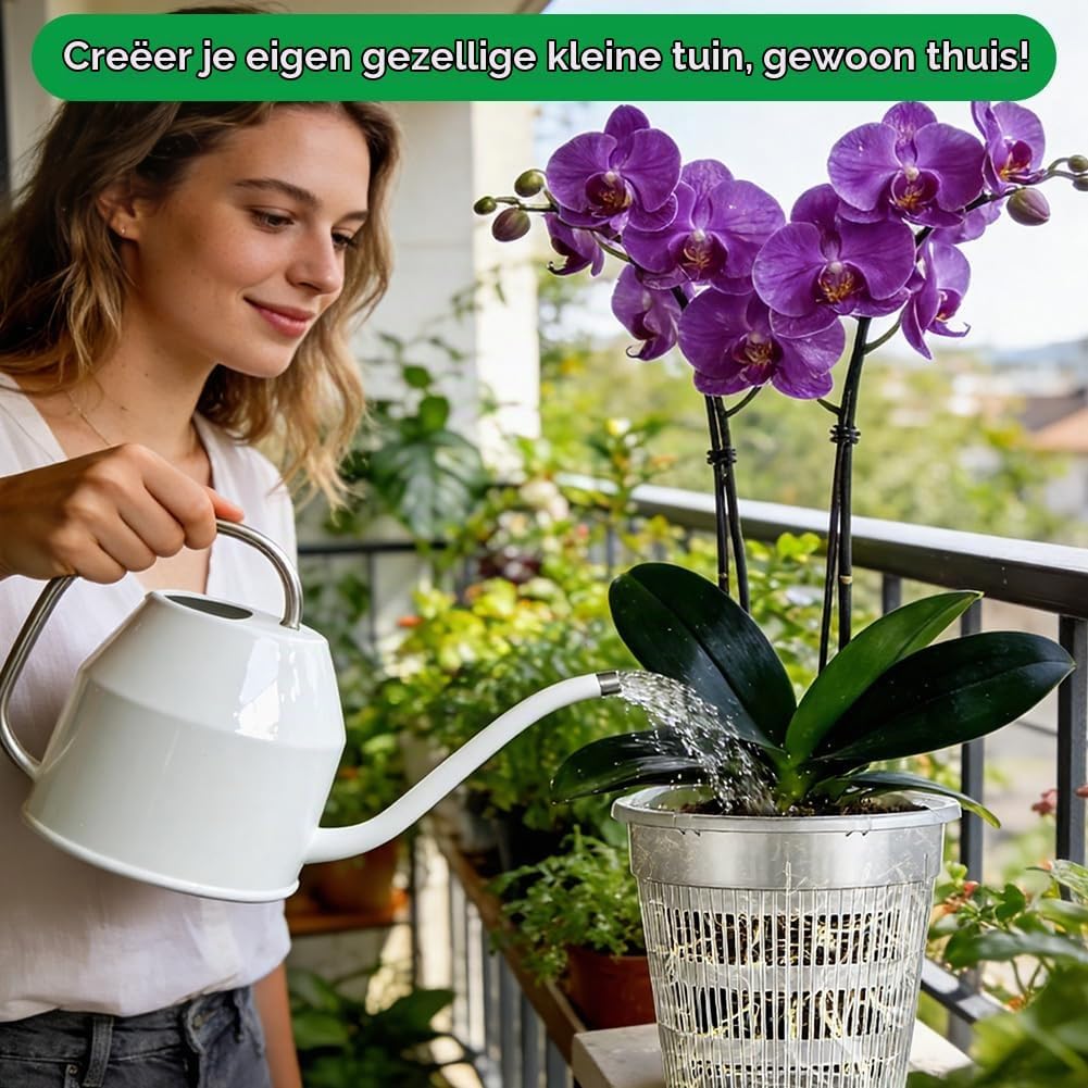 Detalle de AOOWU 5416738 orchideeënpotten, set van 10, transparant PP met drainagegaten