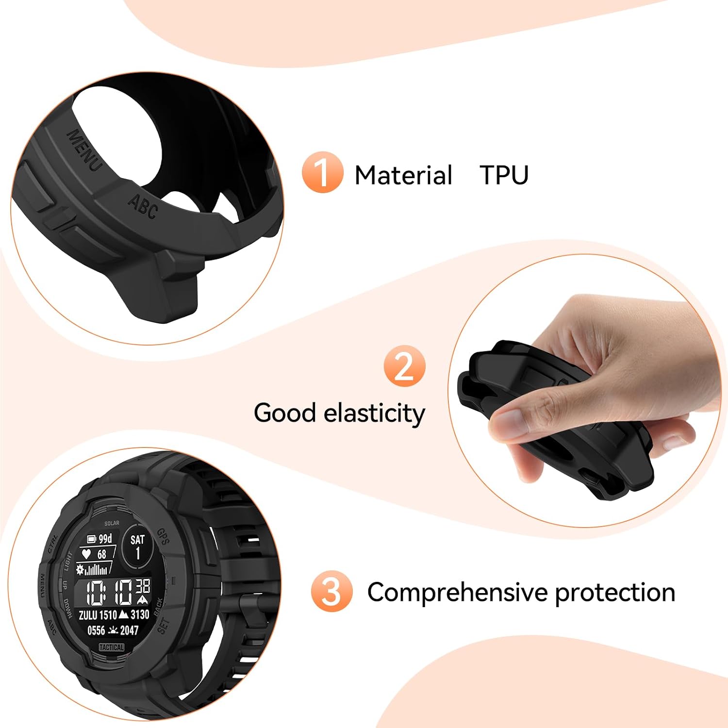 Thumbnail 4 de OVERSTEP Rugged TPU Case Cover for Instinct 3 50mm