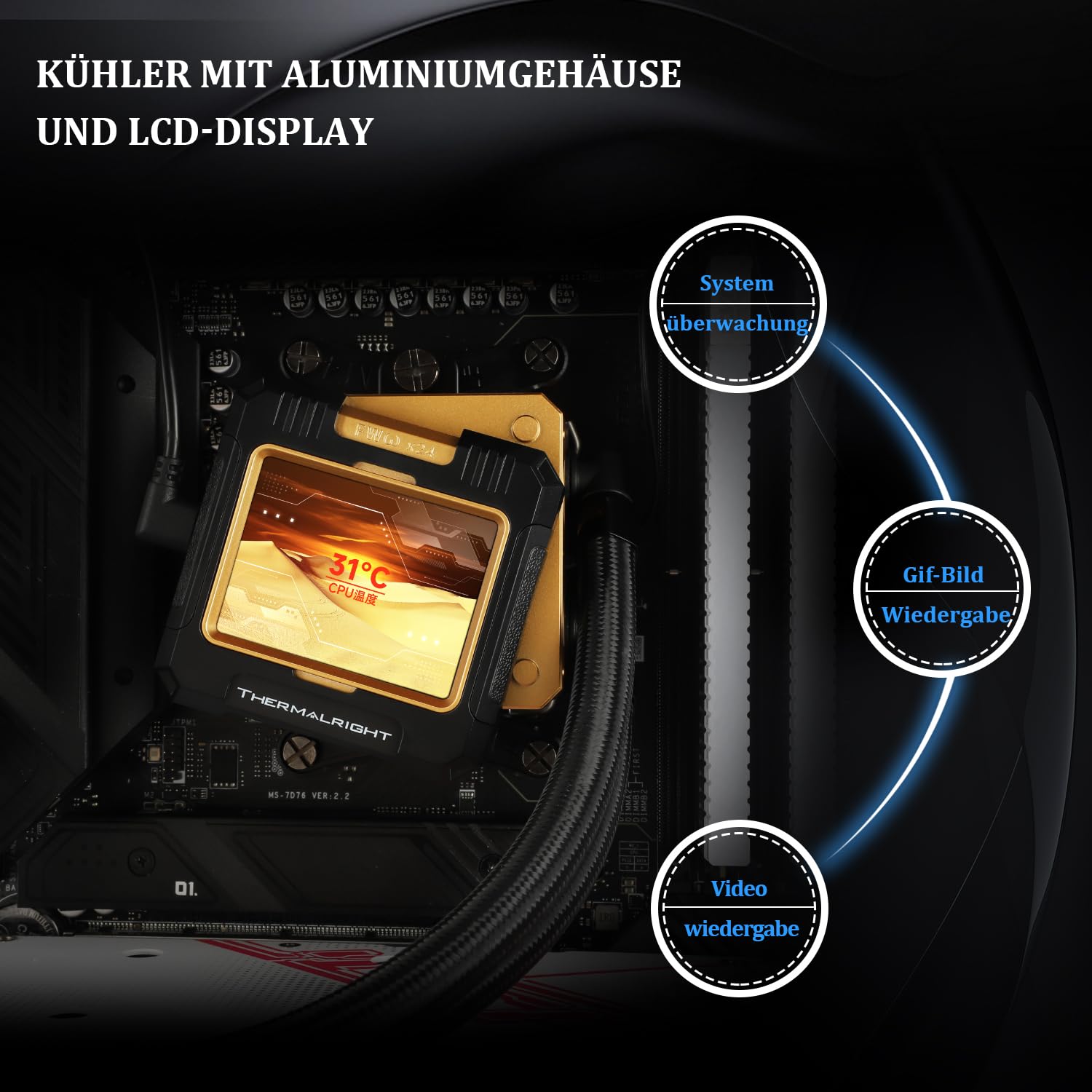 Thumbnail 3 de Thermalright FW 360 – Raffreddamento ad acqua ARGB con LCD IPS 320×240 e 3 ventole PWM