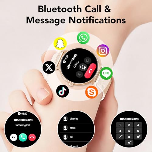 Detalle de taopodo Orologio Smartwatch Donna - Schermo AMOLED 1,27'', 120+ Modalità Sportive, Chiamate Bluetooth e IP68 (Oro Rosa)