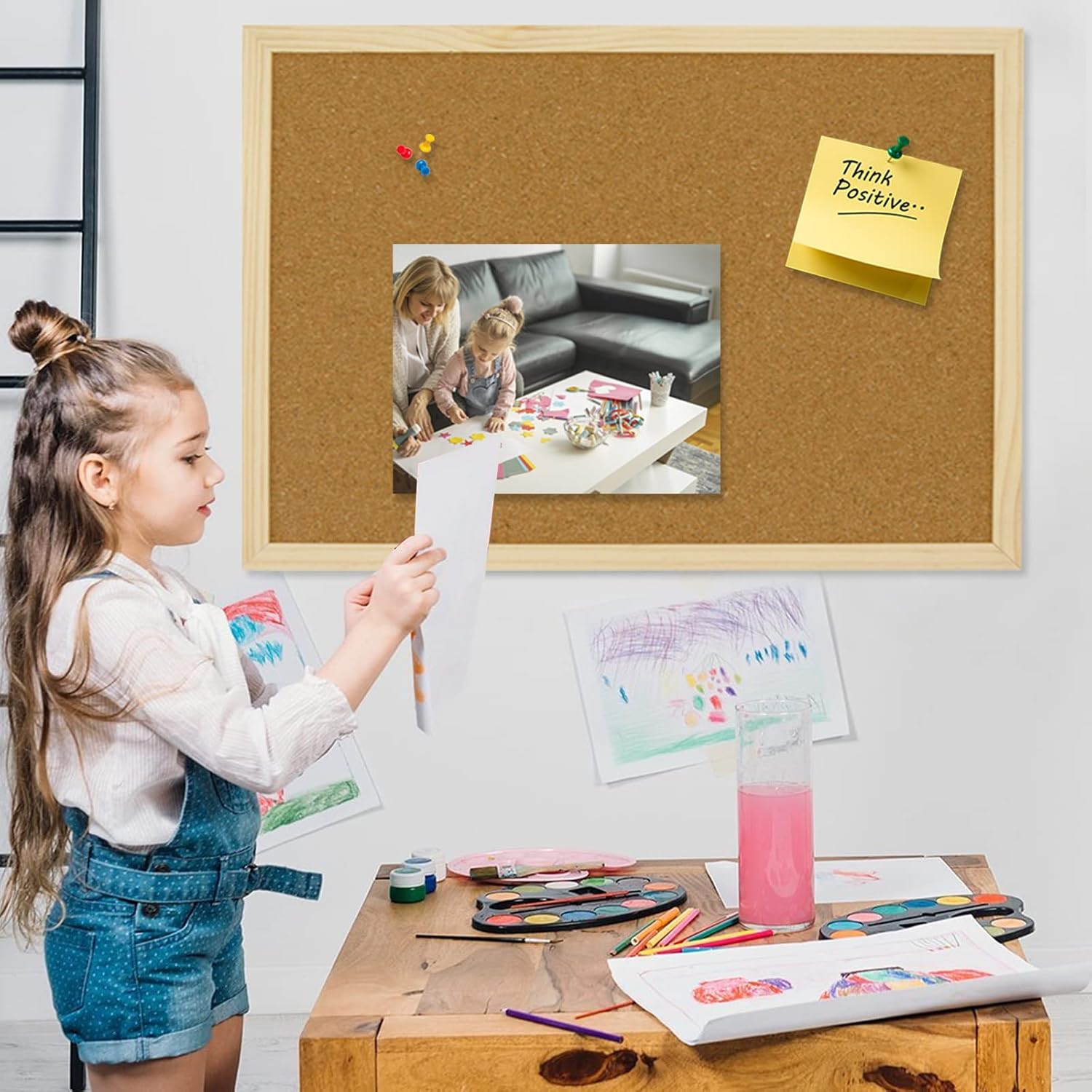 Thumbnail 5 de OWLKELA Pinnwand Kork 90x60 – naturbelassene Korktafel mit Befestigungsmaterial