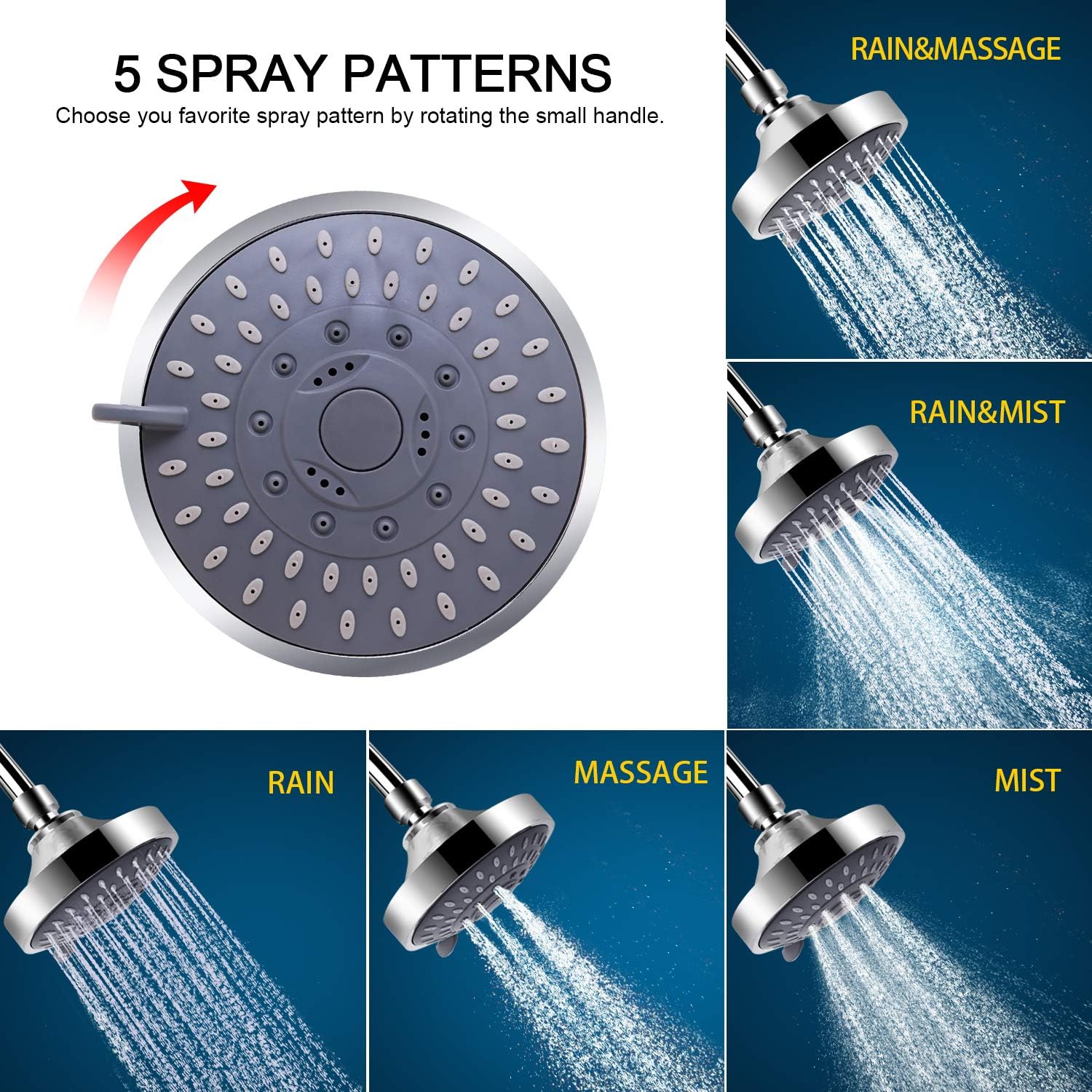 Detalle 2 de FEELSO Filtered Shower Head, 5 Spray Modes