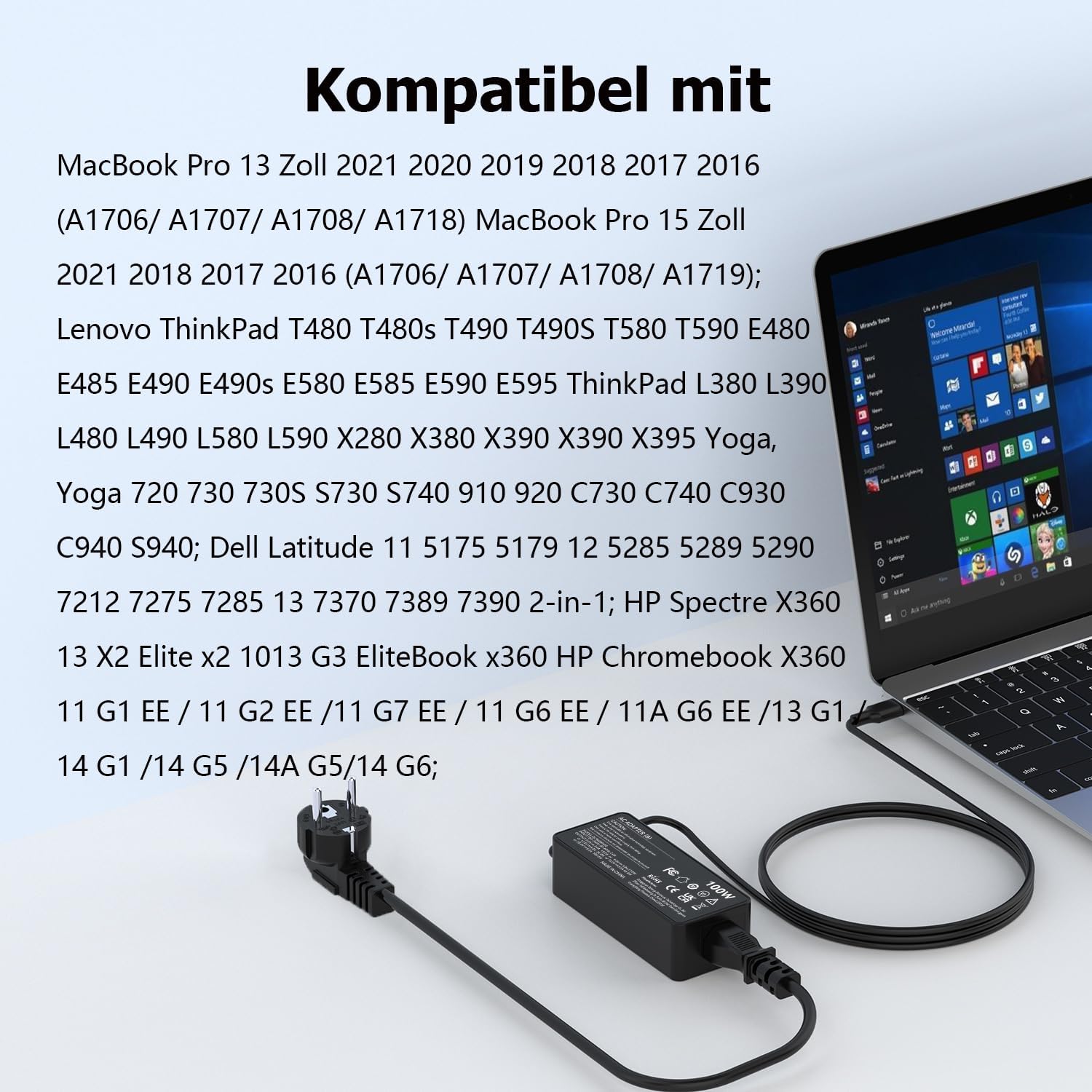 Thumbnail 2 de 100W USB C Netzteil Laptop Ladegerät