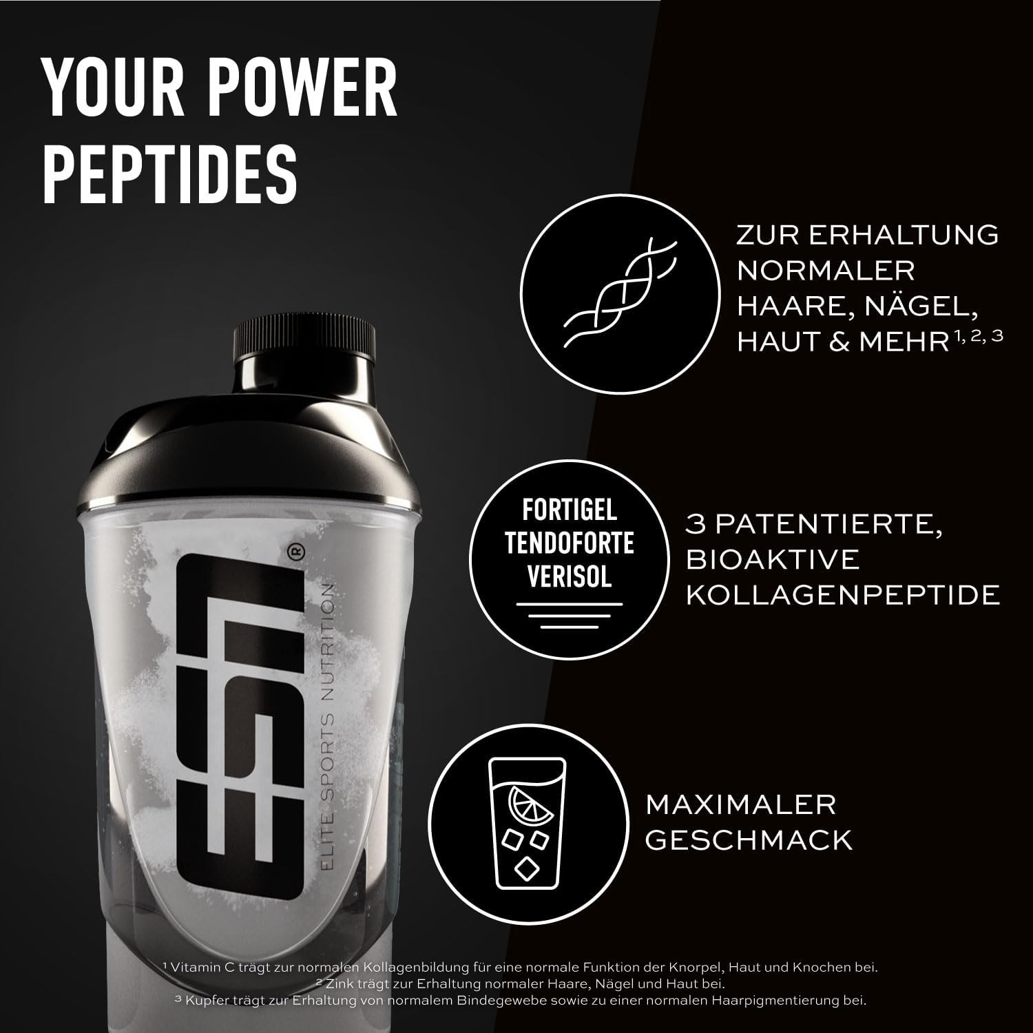 Detalle de ESN Collagen Peptides Natural 300 g – Made in Germany