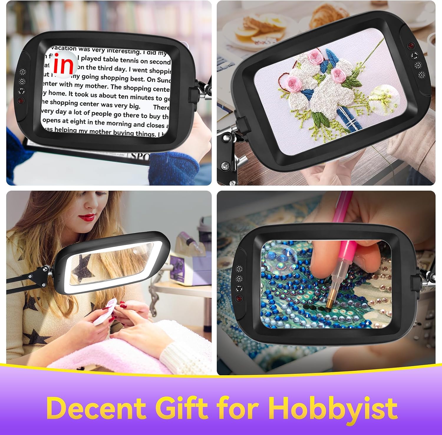 Thumbnail 6 de HQGZQL 10X/30X Floor Magnifying Lamp with Light and 7-Inch Viewing Area