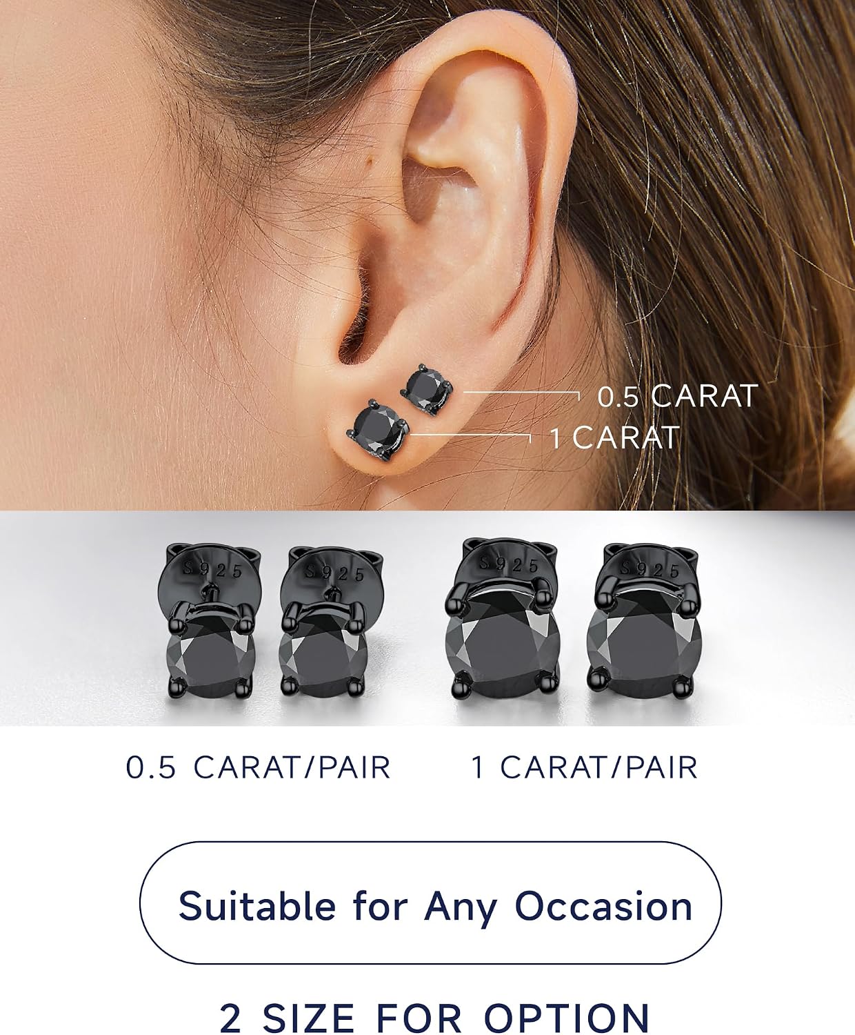 Detalle de MomentWish Moissanite Ohrstecker 1,2 Karat
