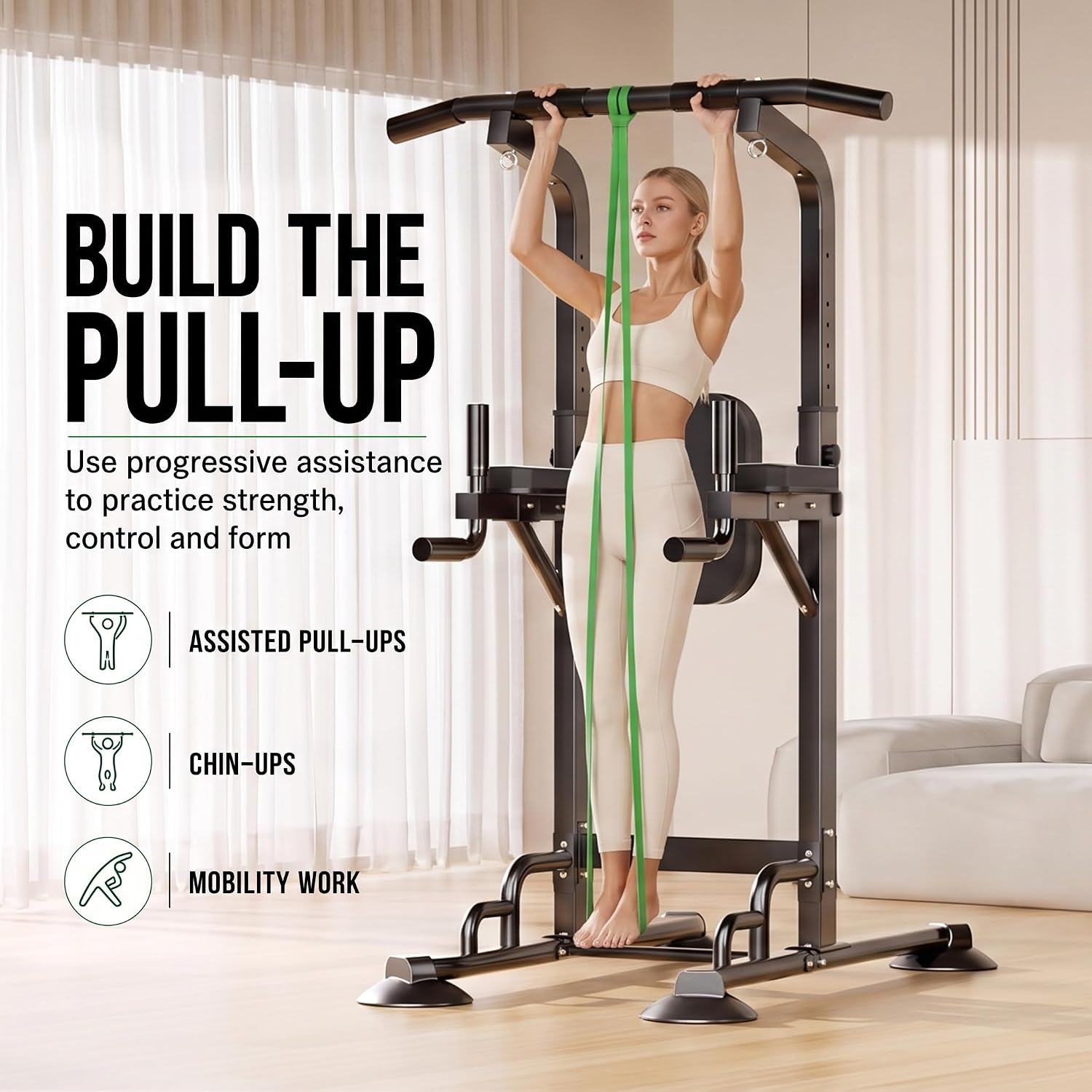 Detalle 2 de WHATAFIT Resistance Bands Pull-Up Assist Set with Handles & Door Anchor