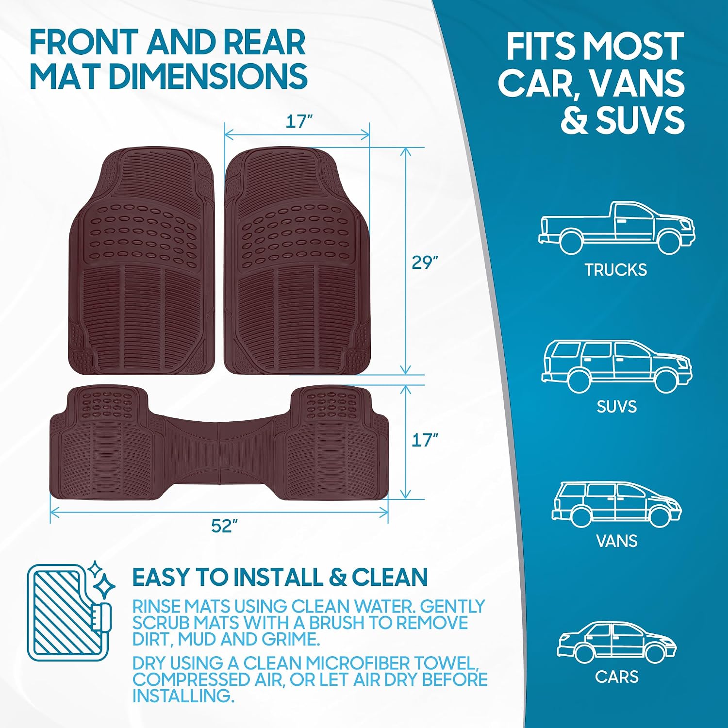 Detalle 2 de BDK Car Floor Mats 3-Piece Set