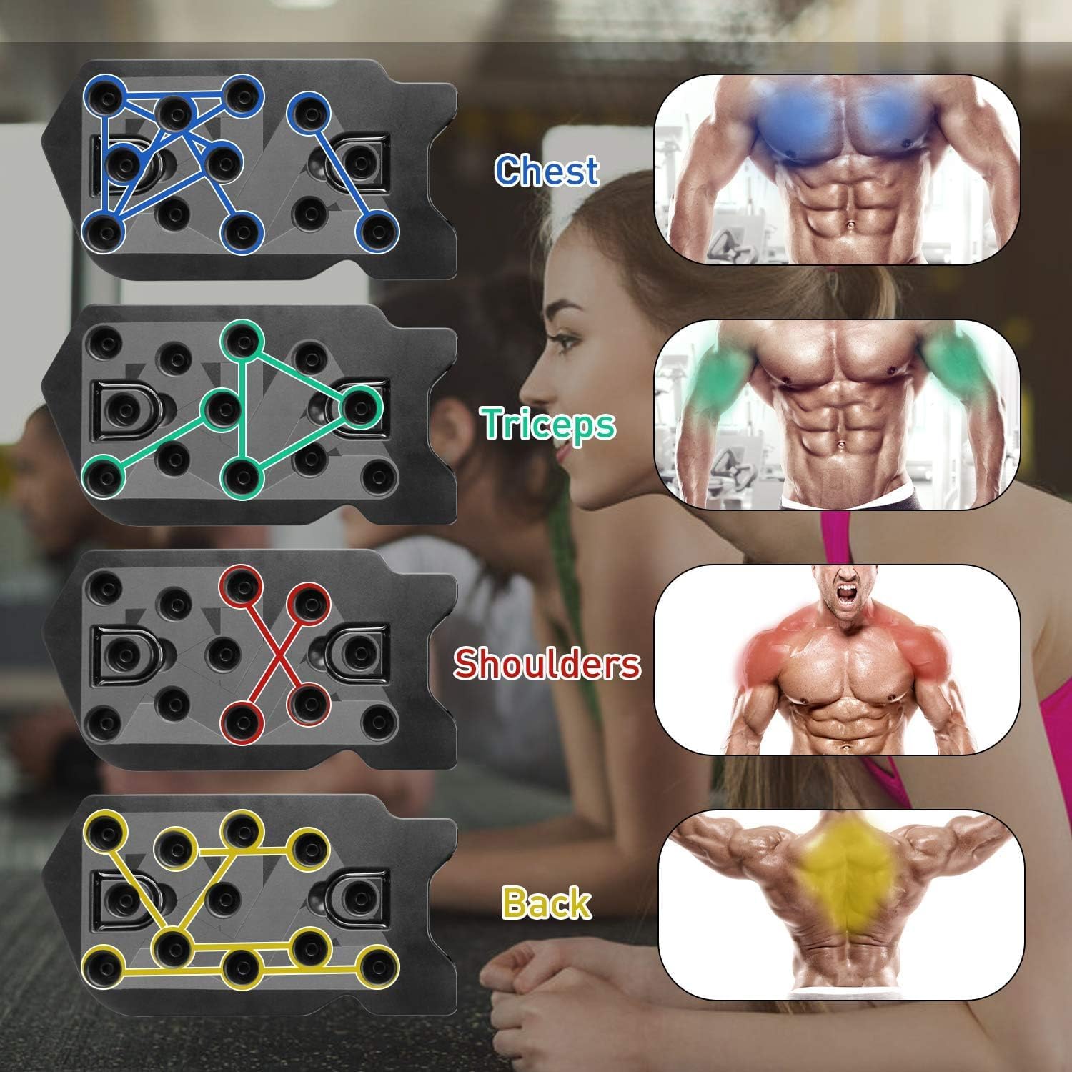 Detalle de Daxiongmao 20 in 1 Press Up Board with Resistance Bands