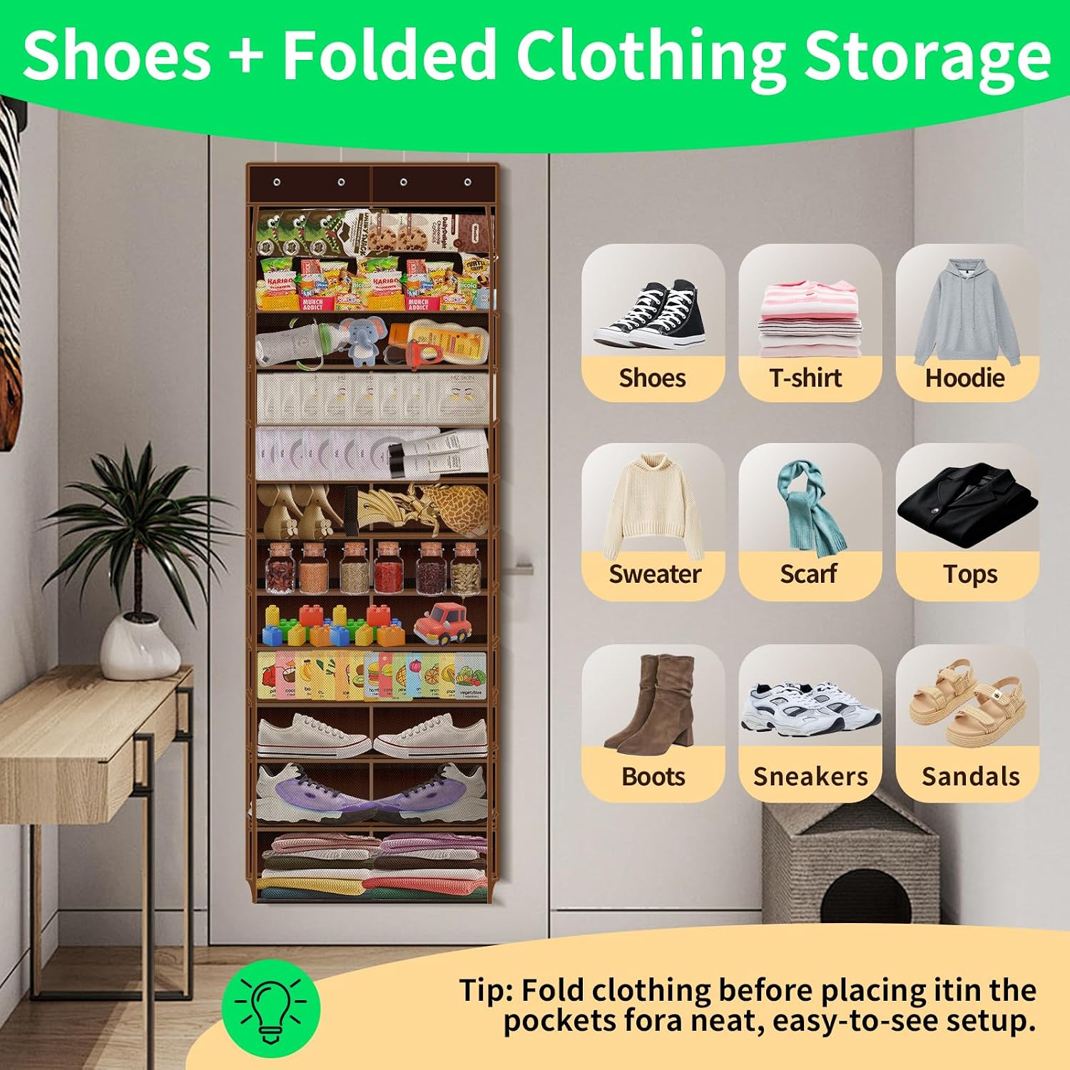Detalle 2 de PAULONE Over-the-Door Shoe Organizer, 12-Pocket