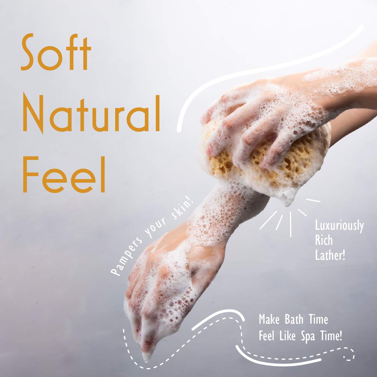 Detalle 1 de myHomeBody Curvy Bath Sponge 2-Pack, Large PU Foam Body Scrubbers