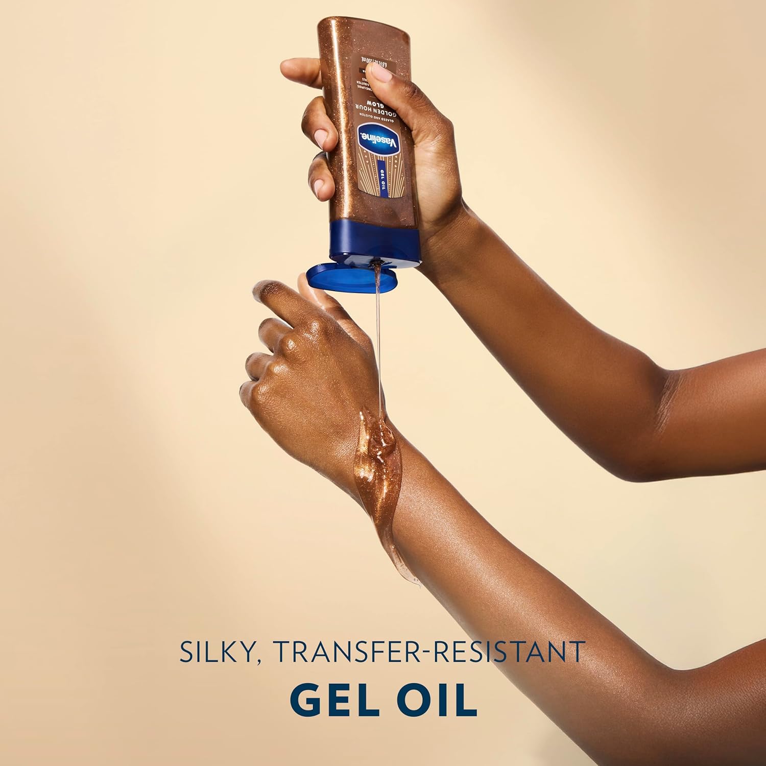 Thumbnail 6 de Vaseline Glazed and Glisten Golden Hour Body Gel Oil Glow Vanilla Cocoa Shimmer (6.8 Oz) for a bronzed, dewy glow